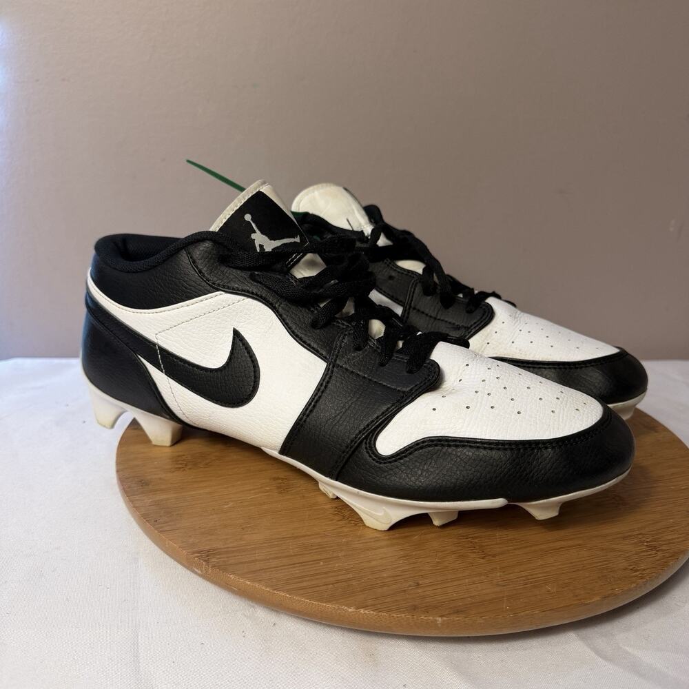Jordan 1 Low TD Football Cleats 'Panda' Black White FJ6245-100 Men's Size 15